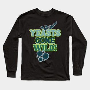 Yeasts Gone Wild! Groovy Blue Green Style Long Sleeve T-Shirt